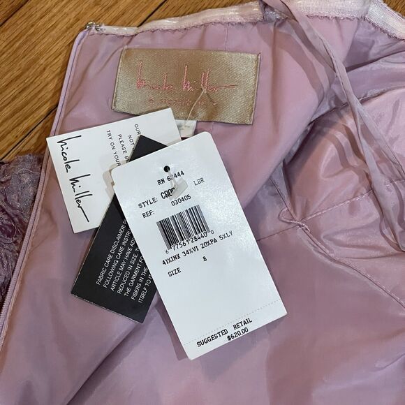 Nicole Miller Runway Gala Party Couture Dress Gown Size 8 Semi Metallic NEW TAGS - Picture 12 of 15